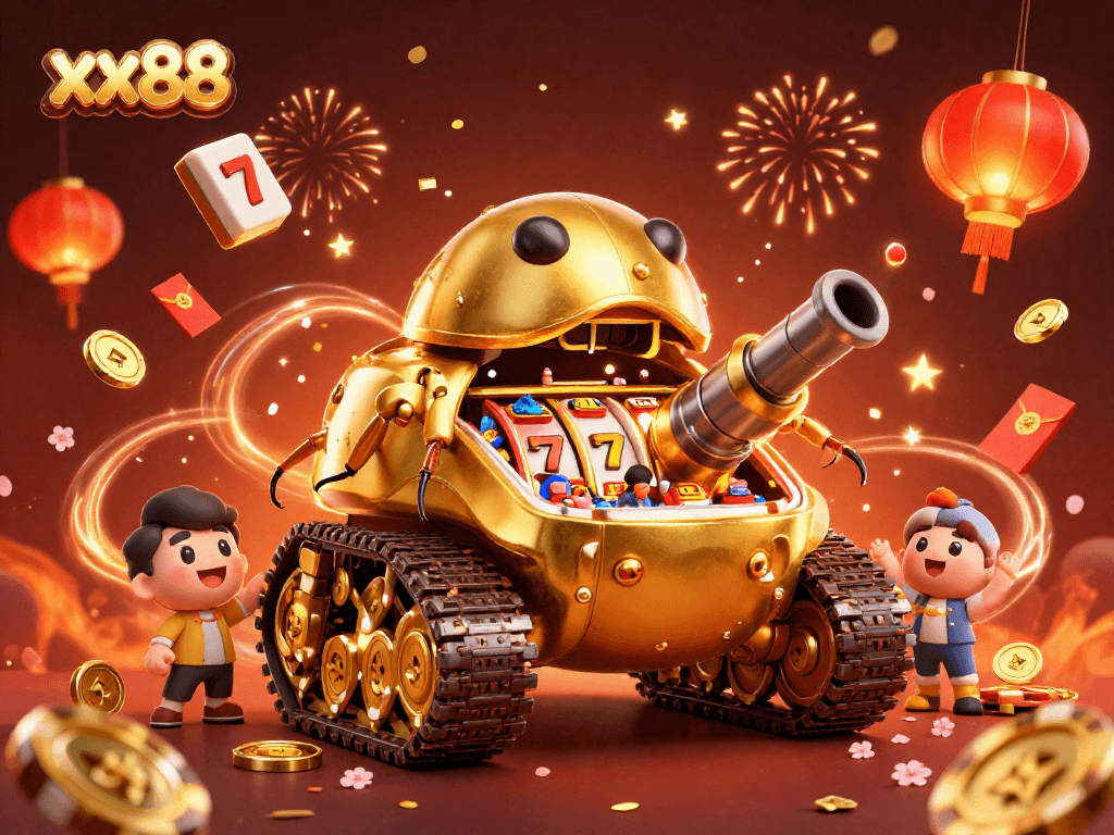 Experience exciting action at xx88 casino with a vibrant golden beetle tank bursting with games.