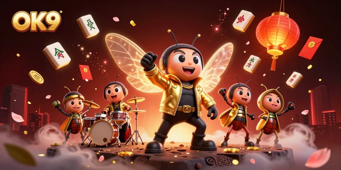 Experience thrilling gameplay at OK9 with vibrant characters and dynamic casino elements.