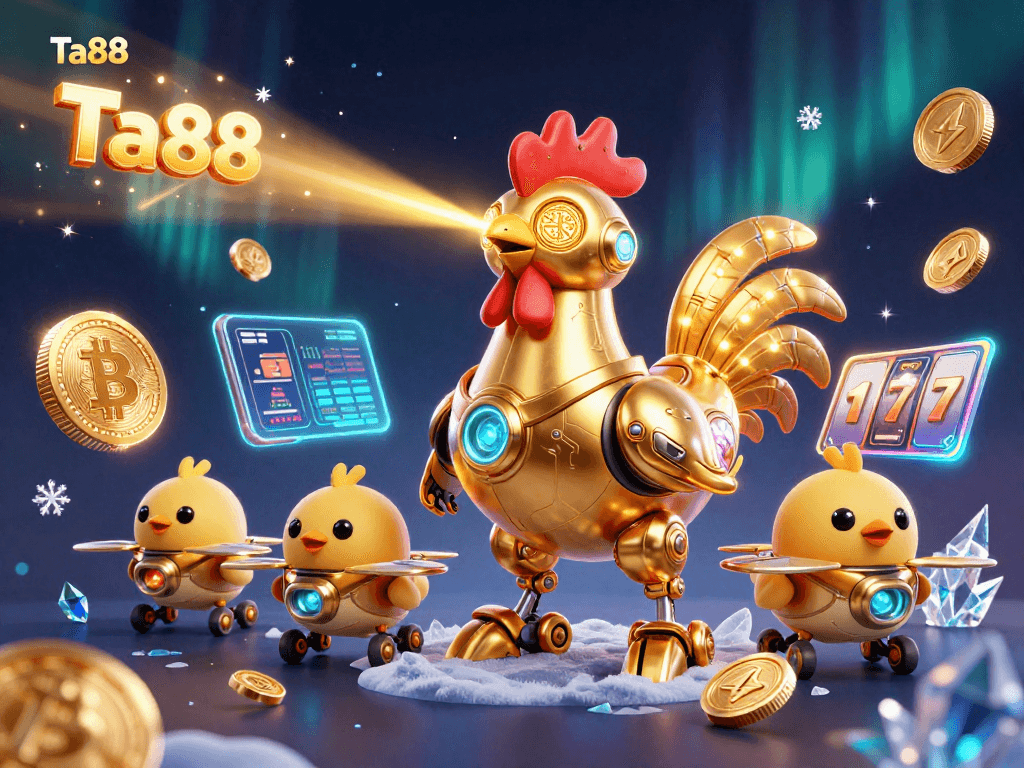Engage with Ta88's thrilling casino gaming experience featuring vibrant 3D characters and dynamic game elements.