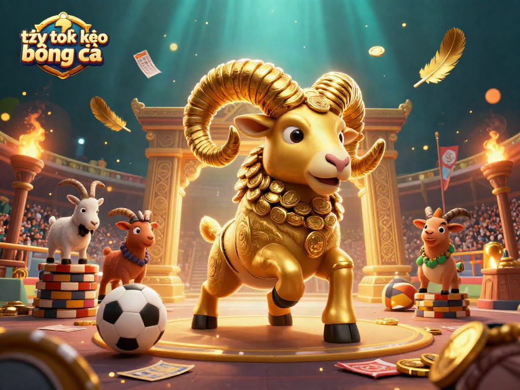 Bettors analyze tỷ lệ kèo bóng đá amidst a vibrant sports betting arena filled with engaging betting elements.