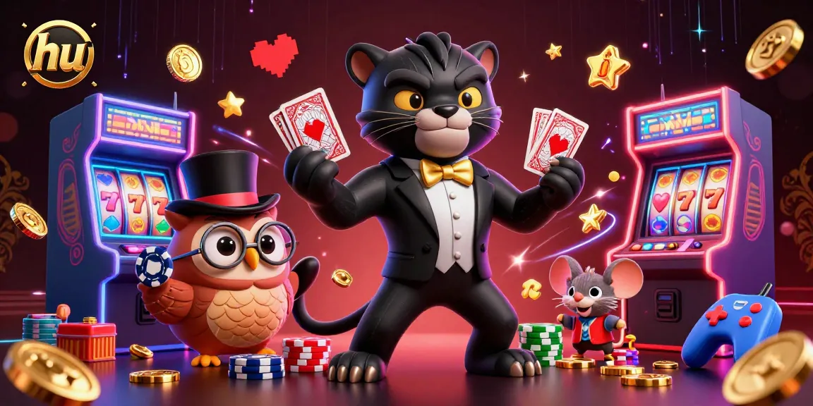 Experience the thrill of hu gaming with a stylish black panther dealer and casino fun.