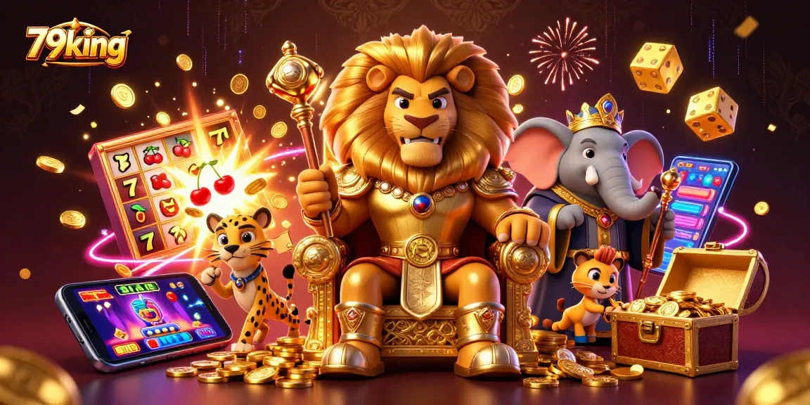 Experience thrilling gameplay with 79king, featuring iconic casino elements in a vibrant 3D scene.