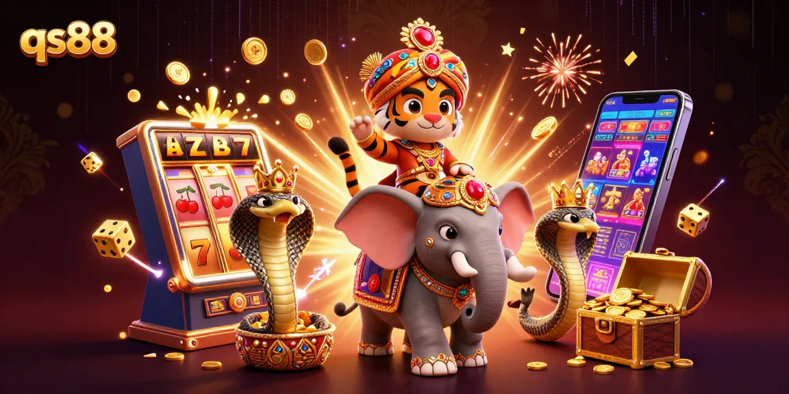 Experience thrilling jackpots with qs88 in this vibrant casino scene featuring dynamic game elements.
