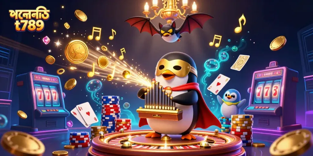 Relive exciting casino moments with পদোন্নতি t789 featuring vibrant golden coins, animated characters, and dynamic gaming elements.