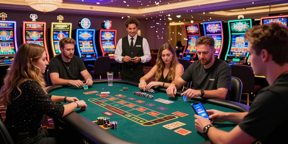 Exciting KO66 casino gaming scene with players at a vibrant table, engaging gameplay.
