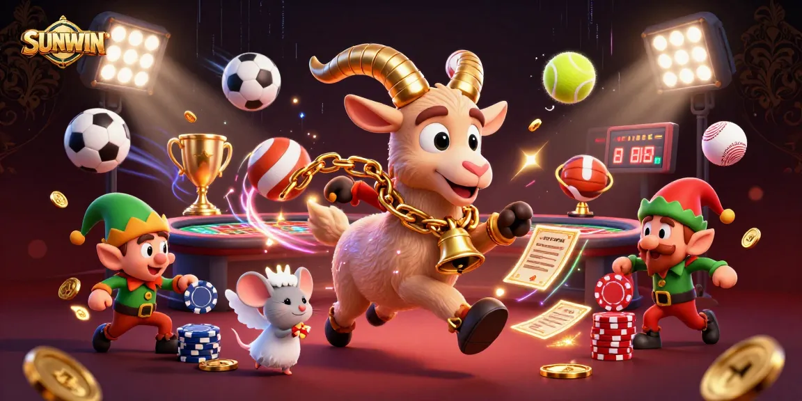SUNWIN enhances your gaming experience with exciting casino action featuring a festive Krampus, angel mouse, and mischievous gremlins.