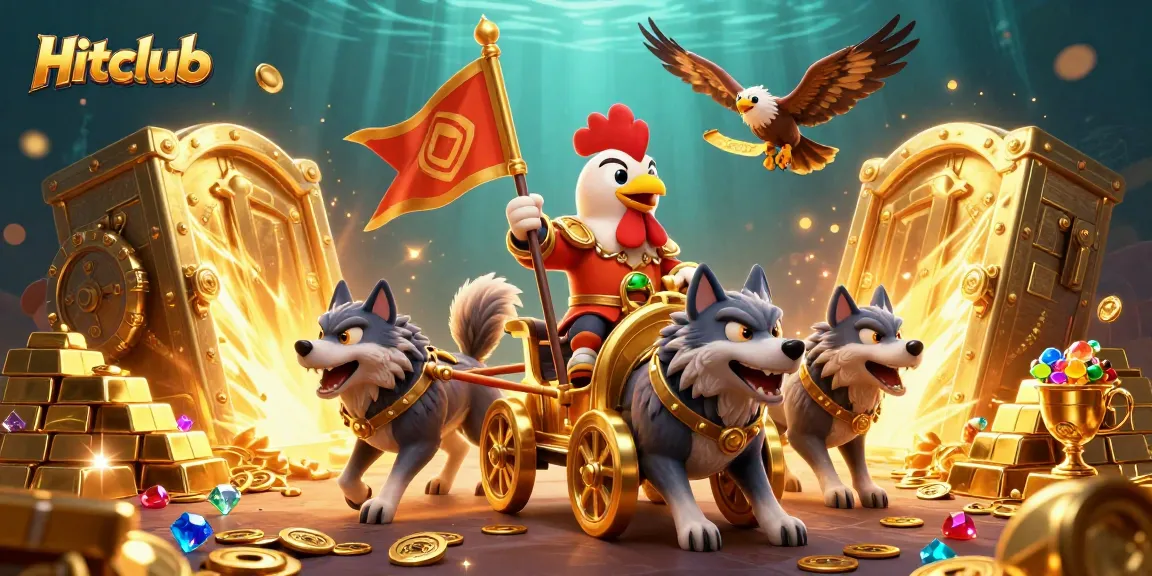 Engage with Hitclub treasures in this vibrant, interactive casino-themed scene.