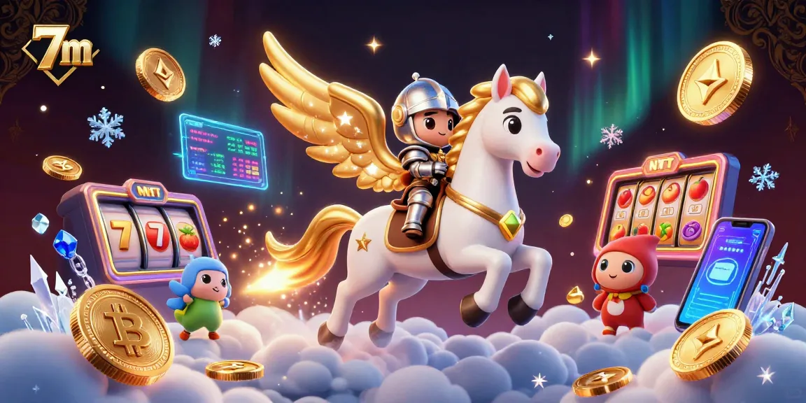 Experience the thrills of gaming at 7m with a celestial theme highlighting jackpots and cryptocurrency.
