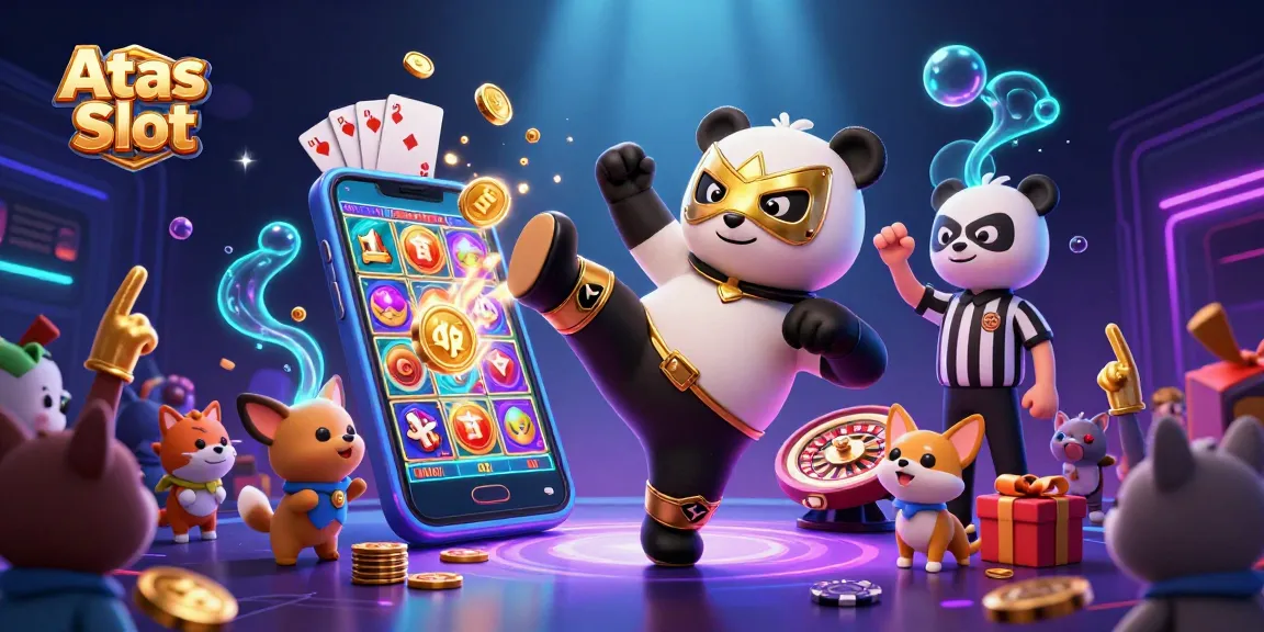 Engage with Atas Slot's thrilling chance to win big as a panda wrestler kicks into action!