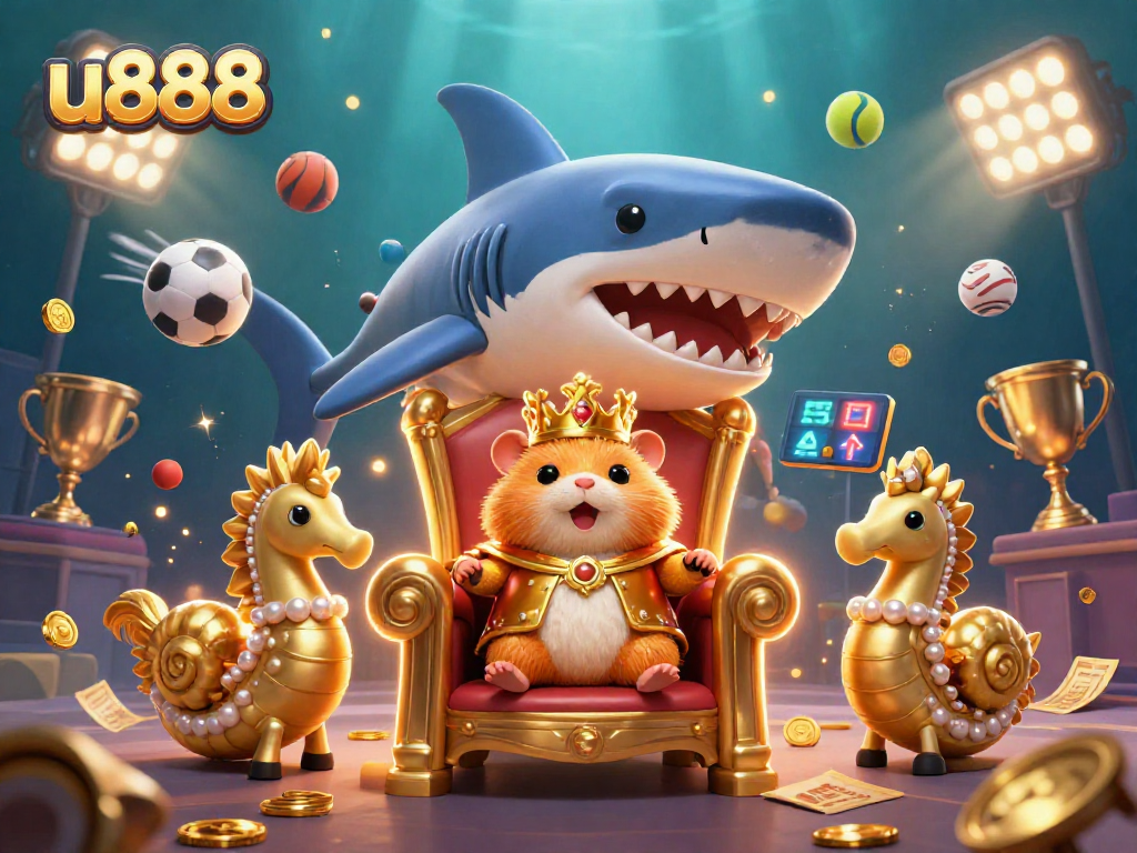 Experience thrilling moments with u888, featuring a fierce hamster king amid dazzling sports elements.