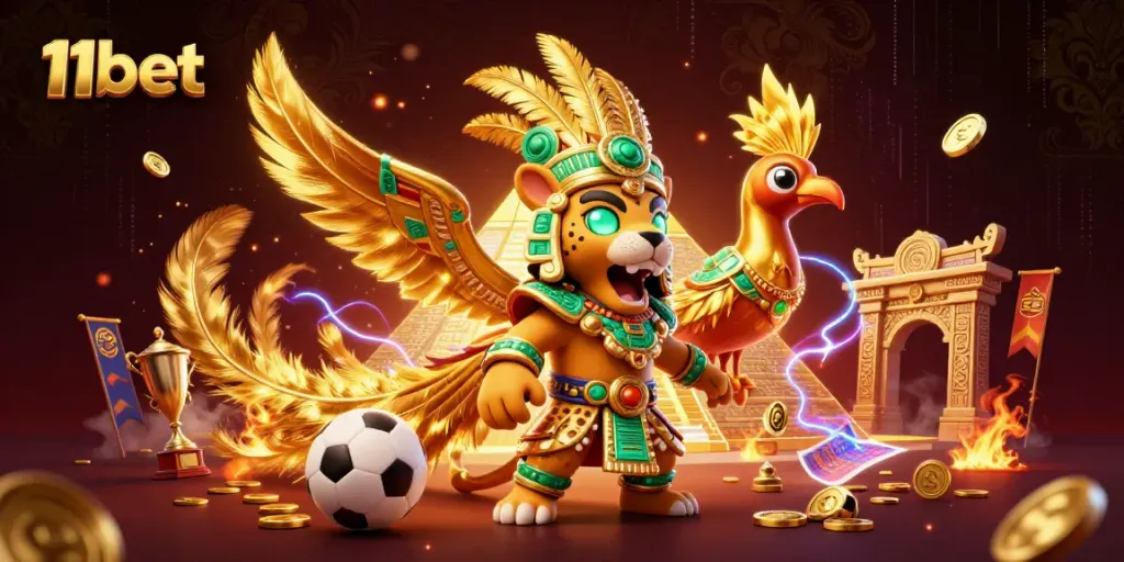 Engage with exciting sports betting experiences at 11bet, showcasing vibrant characters and dynamic settings.