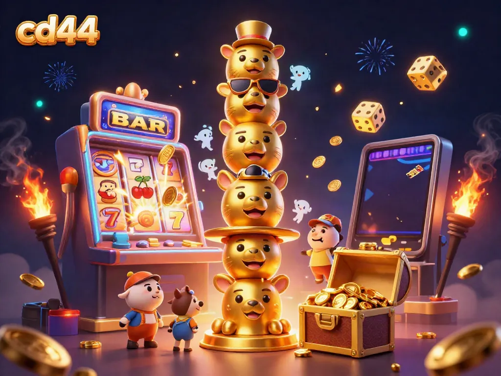 Engage with the thrilling cd44 casino experience featuring a vibrant totem pole in a jackpot explosion.