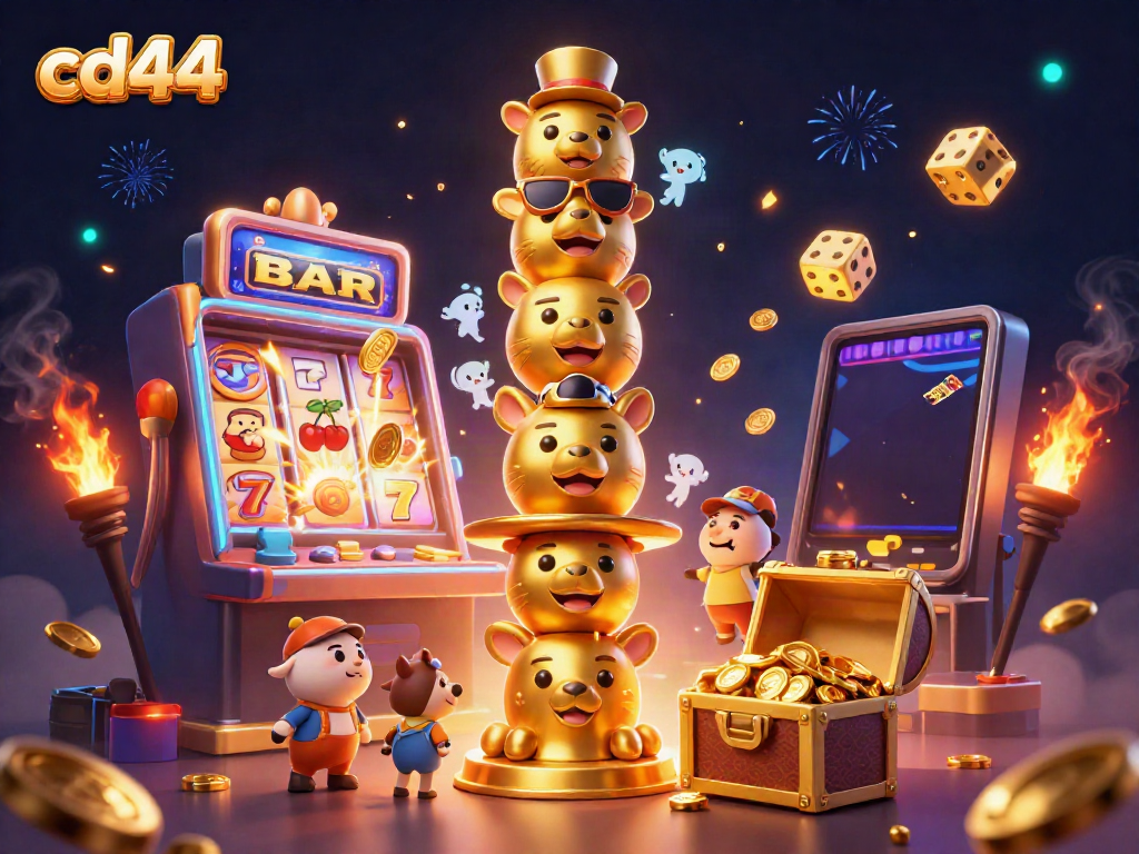 Engage with the thrilling cd44 casino experience featuring a vibrant totem pole in a jackpot explosion.