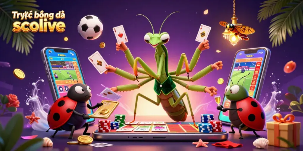 Experience Trực tiếp bóng đá socolive with vibrant sports betting characters and dynamic elements.