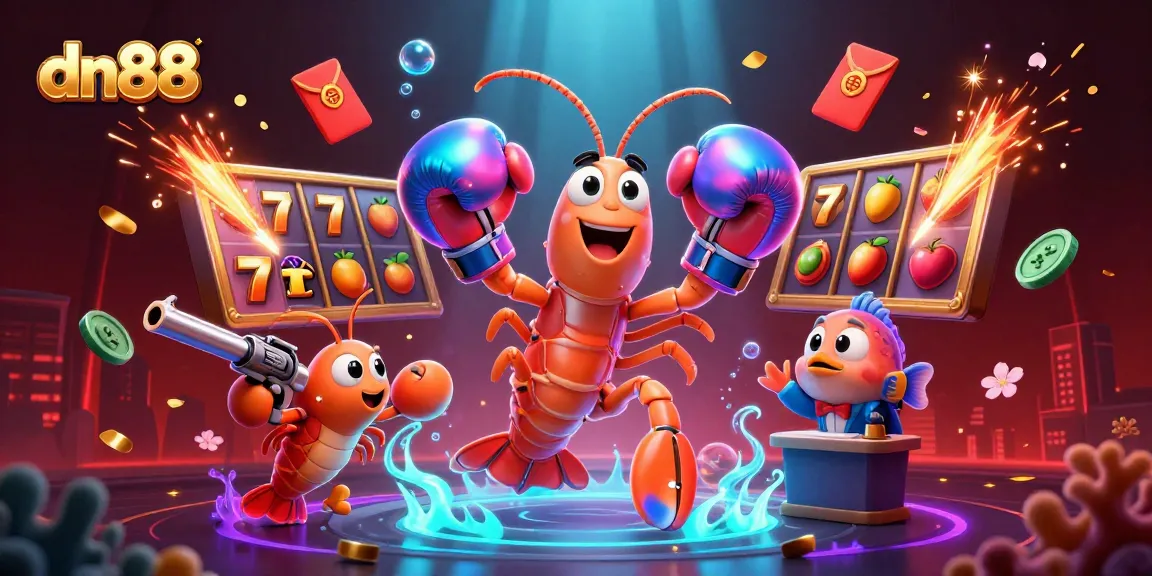 Experience thrilling gameplay with dn88's vibrant casino scene featuring dynamic characters and exciting slot elements.
