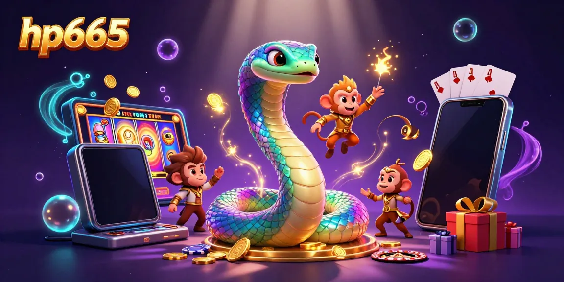 Experience thrilling gameplay with hp665 as a rainbow serpent and monkey king illuminate a colorful casino scene.