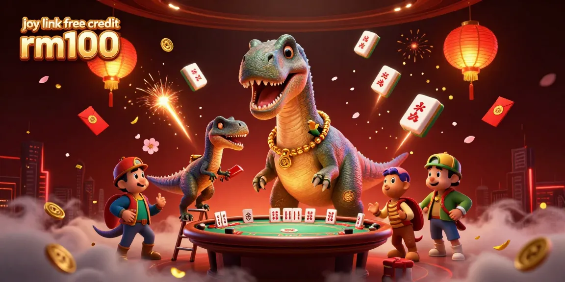 Engage with joy link free credit rm100 through vibrant 3D casino illustration filled with action and excitement.