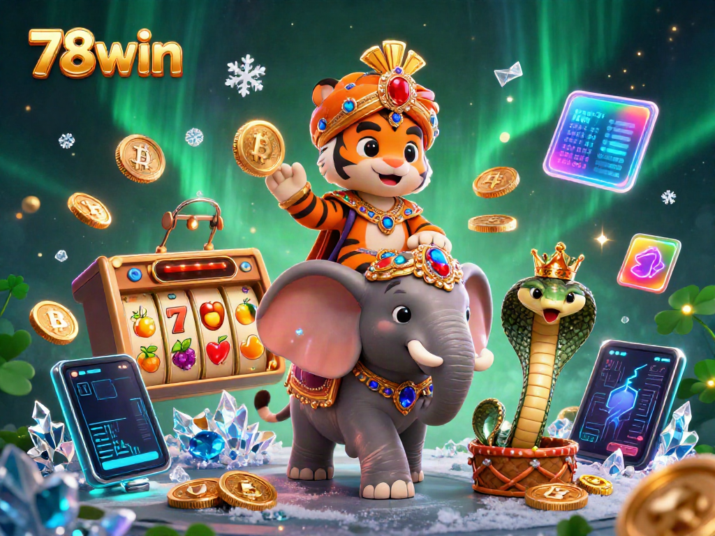 Experience exciting slot adventures at 78win with vibrant 3D characters and casino elements.