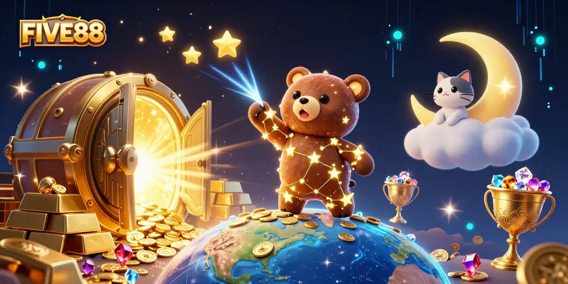 Engage with exciting gameplay at FIVE88 while winning coins from the bear constellation scene.