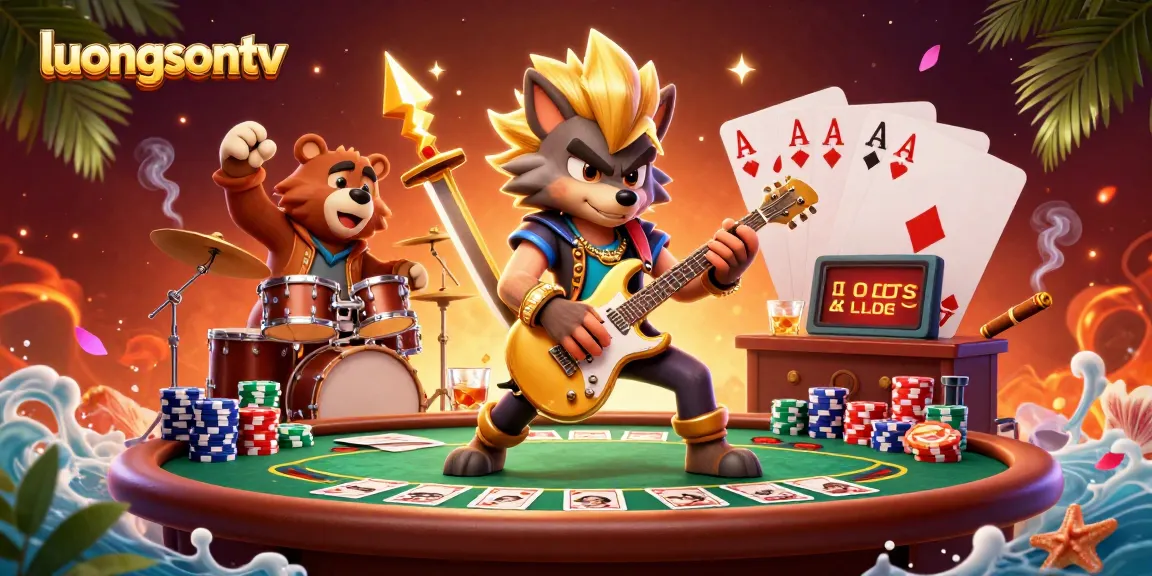 Experience thrilling gameplay at luongsontv in a vibrant casino scene with rock star characters.