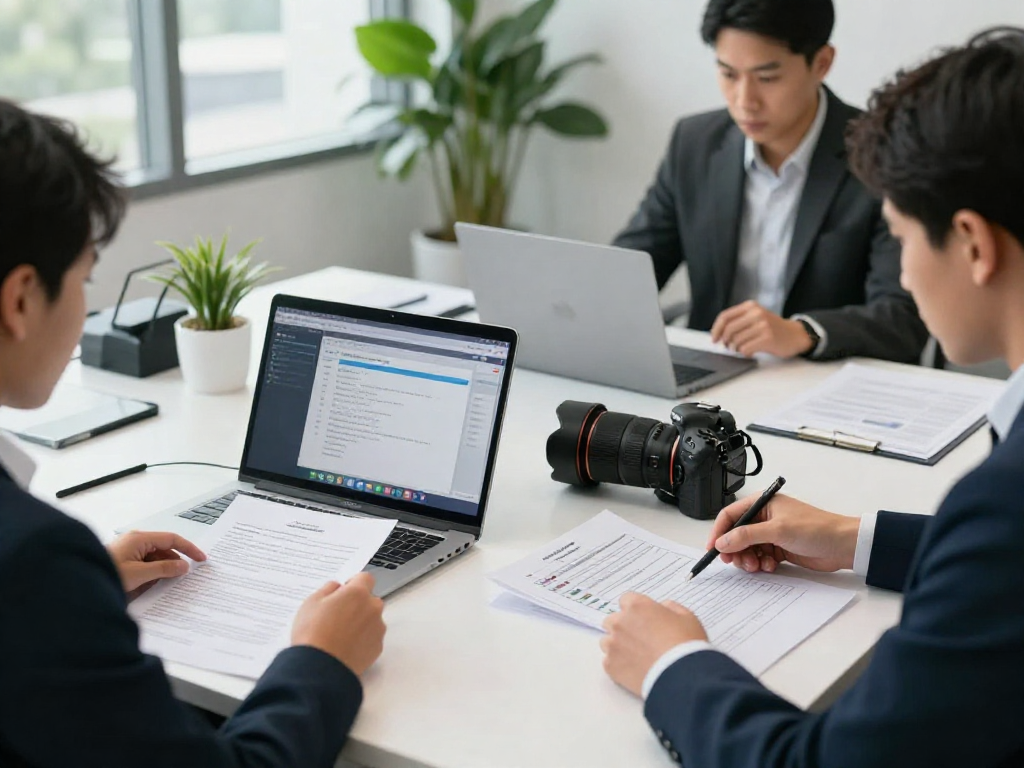 Team analyzing document fraud detection tools in a modern office environment