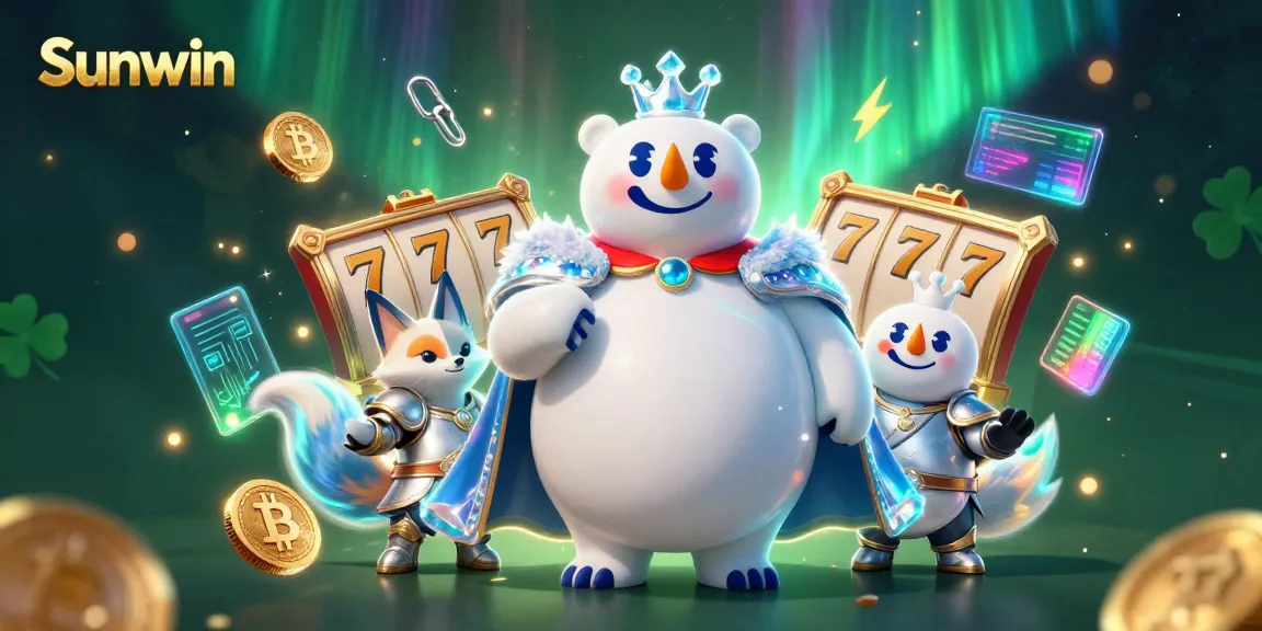 Engage with Sunwin's exciting slot reels and crypto features in this vibrant casino scene.