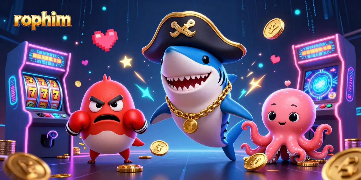 Engage in thrilling rophim casino gaming with vibrant characters, enticing slot reels, and dynamic arcade elements.