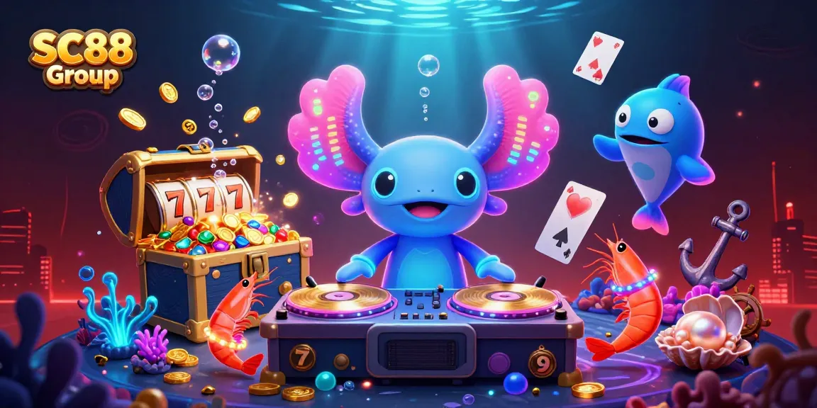 Join the SC88 Group in an underwater casino adventure filled with vibrant gaming elements.
