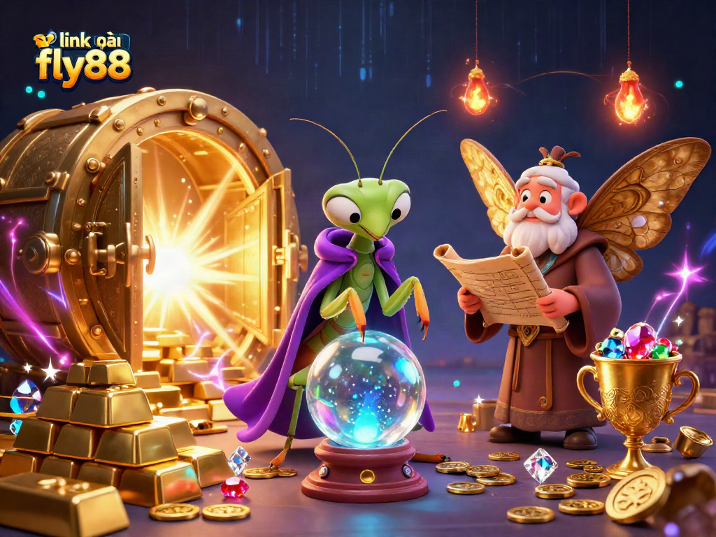 link vào fly88 fortune teller revealing treasures in a mystical casino world