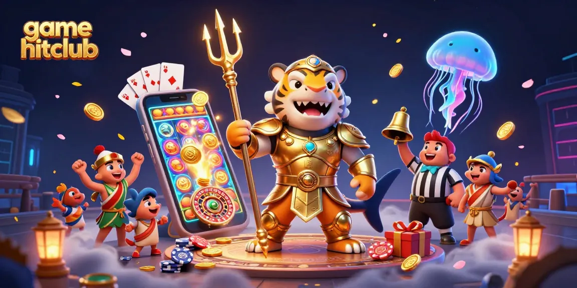 Experience game hitclub's thrilling 3D underwater casino with vibrant characters and dynamic game elements.
