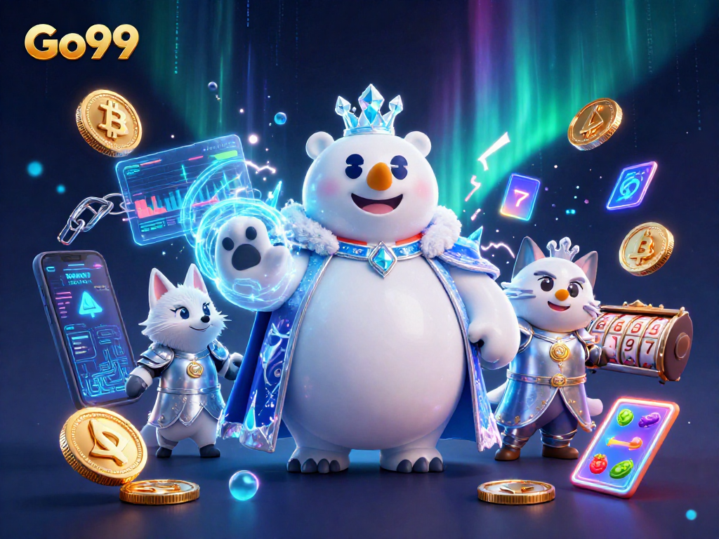 Engage with Go99's exciting slots featuring a majestic ice king and snow fox amidst thrilling elements.