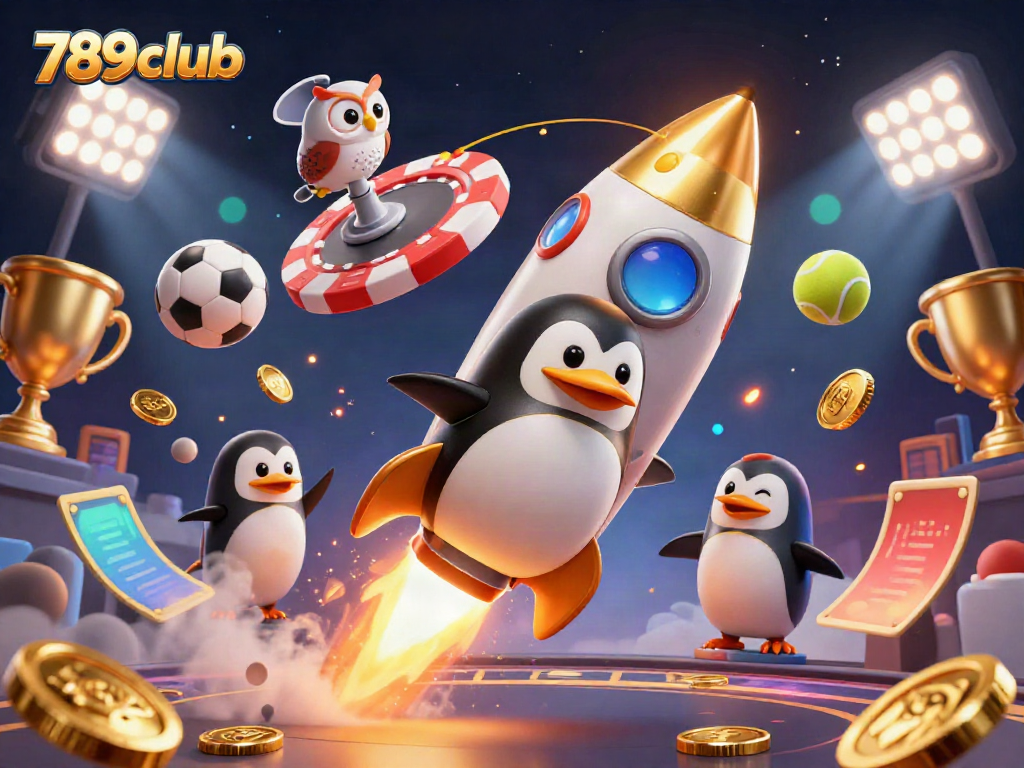 Experience thrilling gameplay with 789club's vivid casino-themed 3D illustration, showcasing dynamic characters and elements.