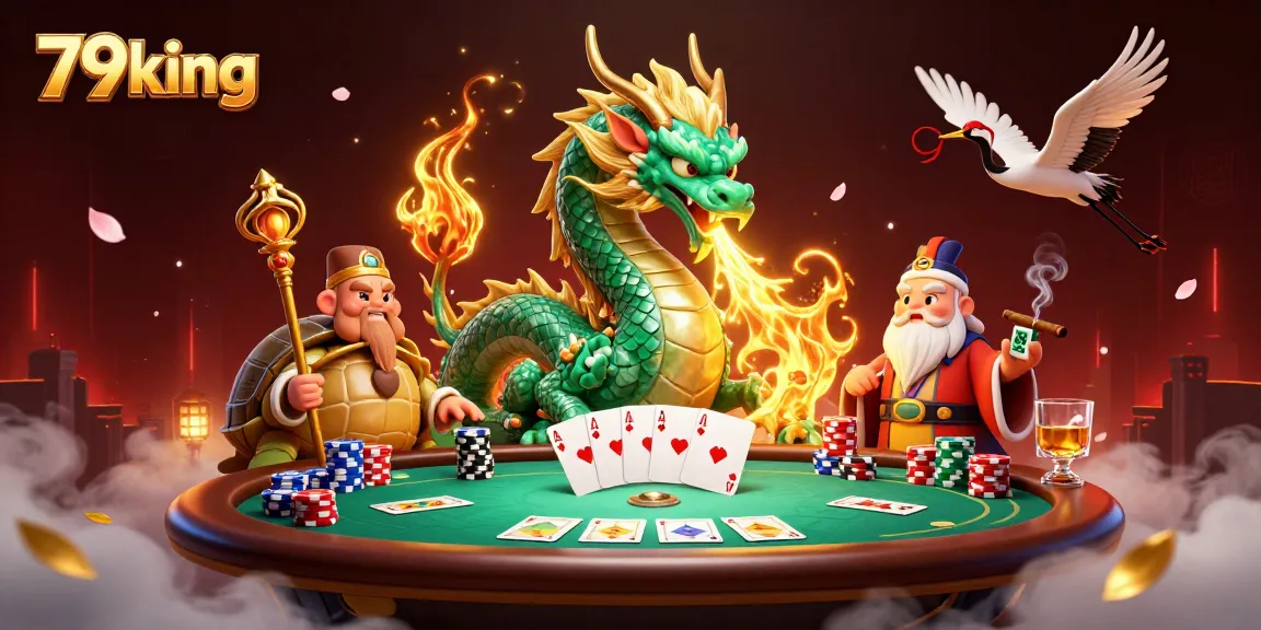 Experience the thrilling world of gambling with 79king, featuring a dragon and poker elements.