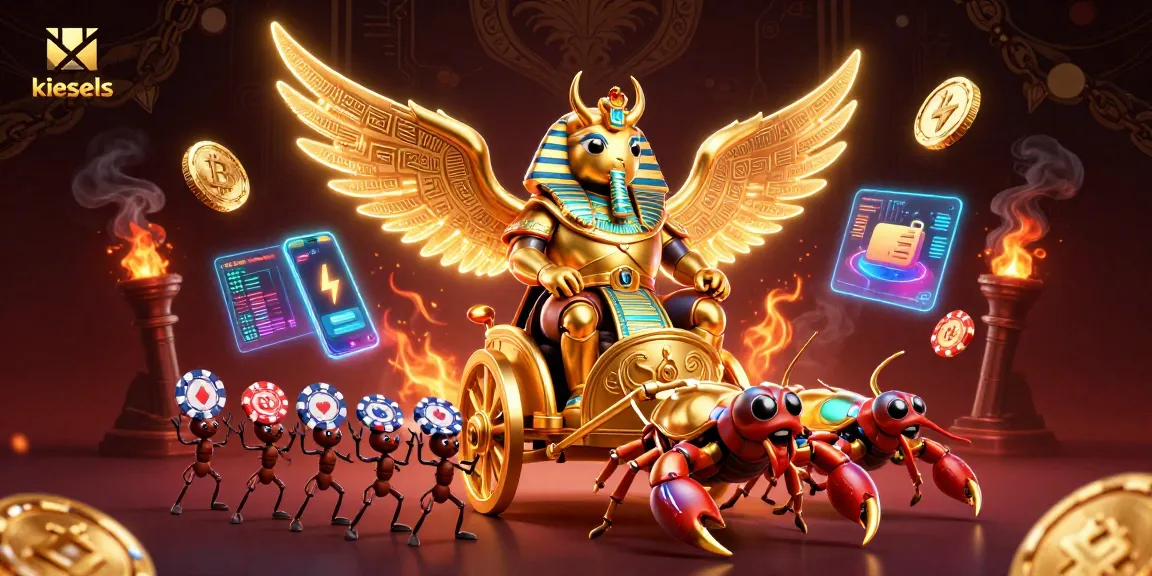 Engage with the thrilling world of kiesels as a vibrant scarab beetle commands a casino chariot.