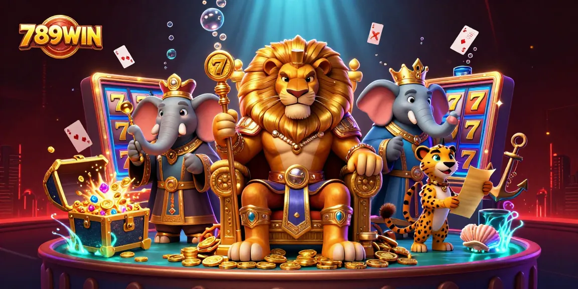 Engage with thrilling 789WIN casino games featuring vibrant characters, slot reels, and dynamic rewards.