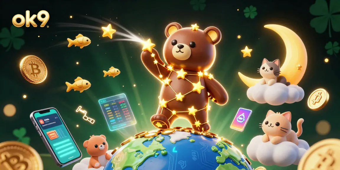 Win big with OK9's dynamic gaming experience featuring stellar characters and crypto elements.