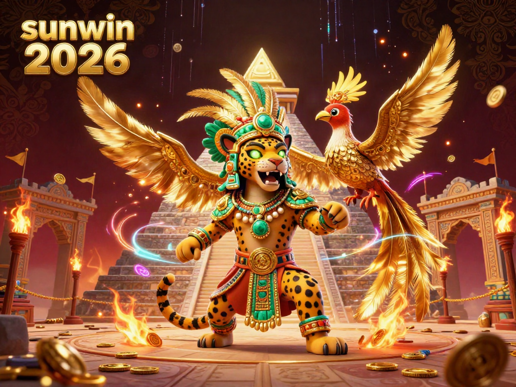 Play at sunwin 2026 with dynamic characters and rich casino atmosphere in a vibrant illustration.