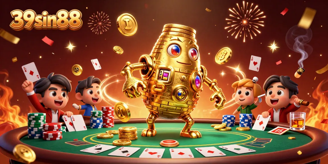 Experience excitement with 39sin88 as the golden golem and poker elements create a winning atmosphere.