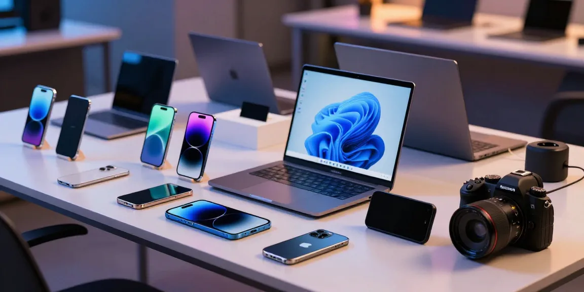 Kwaliteit refurbished tech producten, amazon retouren te koop in het VK, in moderne werkruimte.