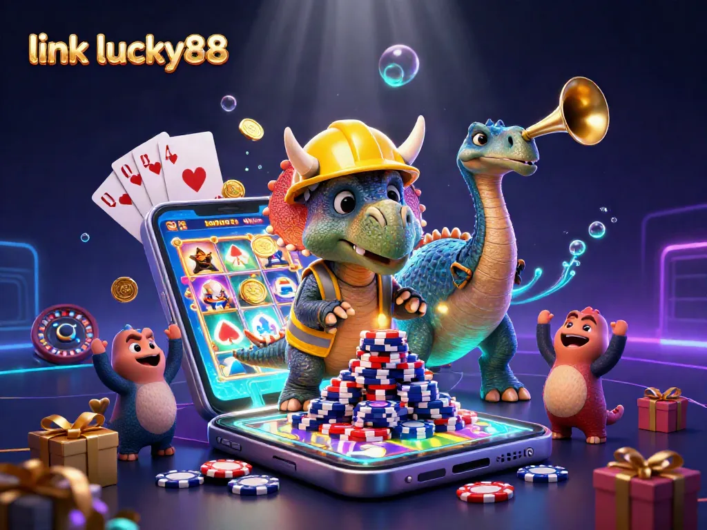 Play exciting slots and poker at link lucky88 with a dynamic casino scene featuring thrilling characters.