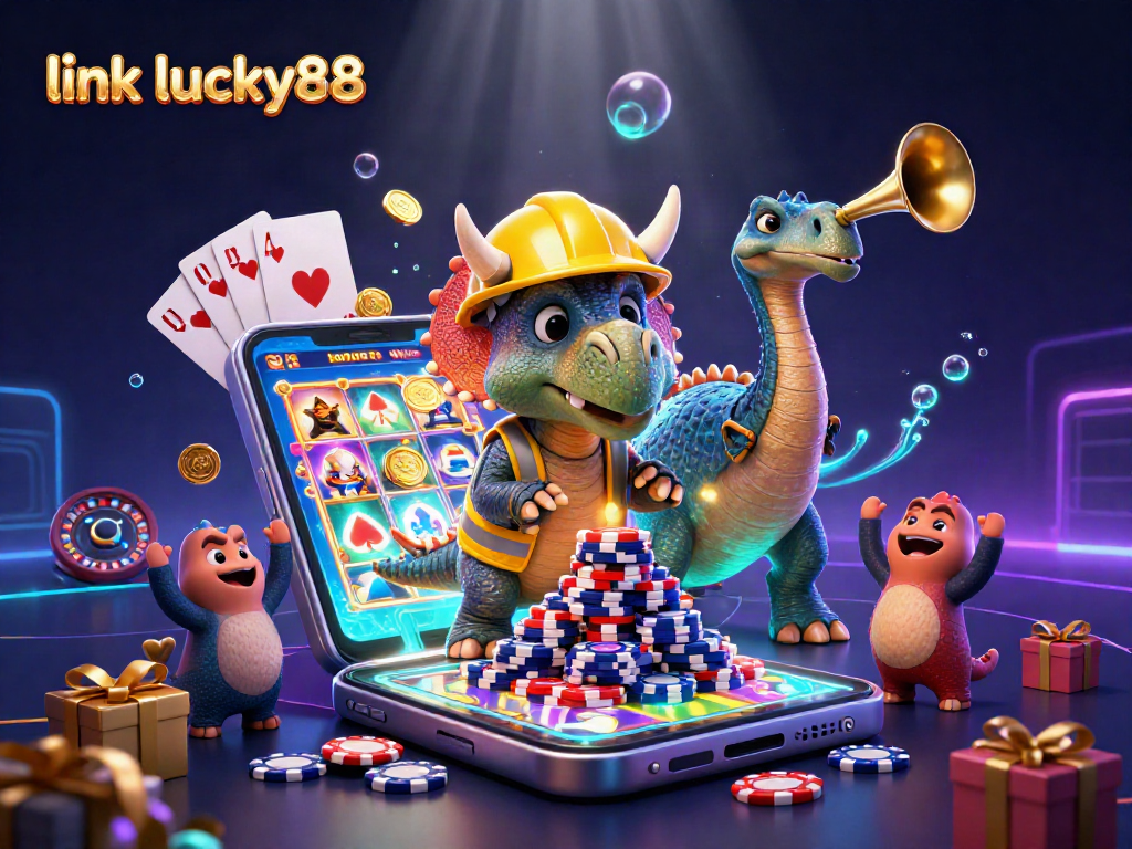 Play exciting slots and poker at link lucky88 with a dynamic casino scene featuring thrilling characters.