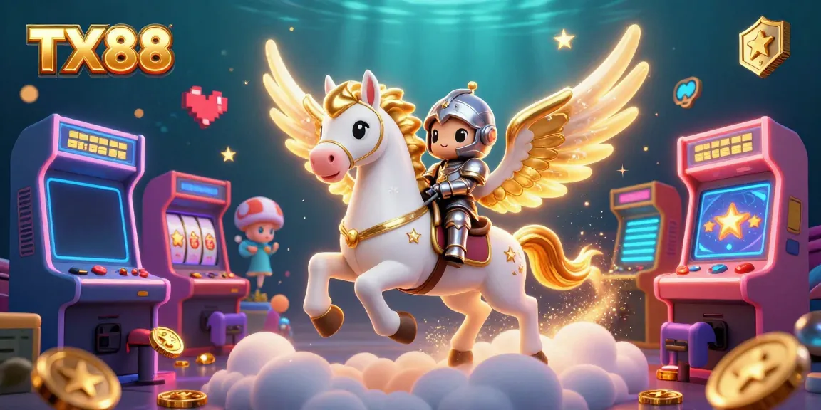 Experience vibrant TX88 online gaming with colorful elements and immersive characters in this dynamic casino illustration.