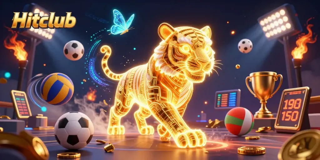 Hitclub engages players in a vibrant digital casino scene with stunning 3D effects and sports elements.