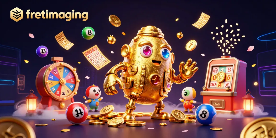 Spin and win with fretimaging in a vibrant casino scene filled with gold coins and lottery elements.