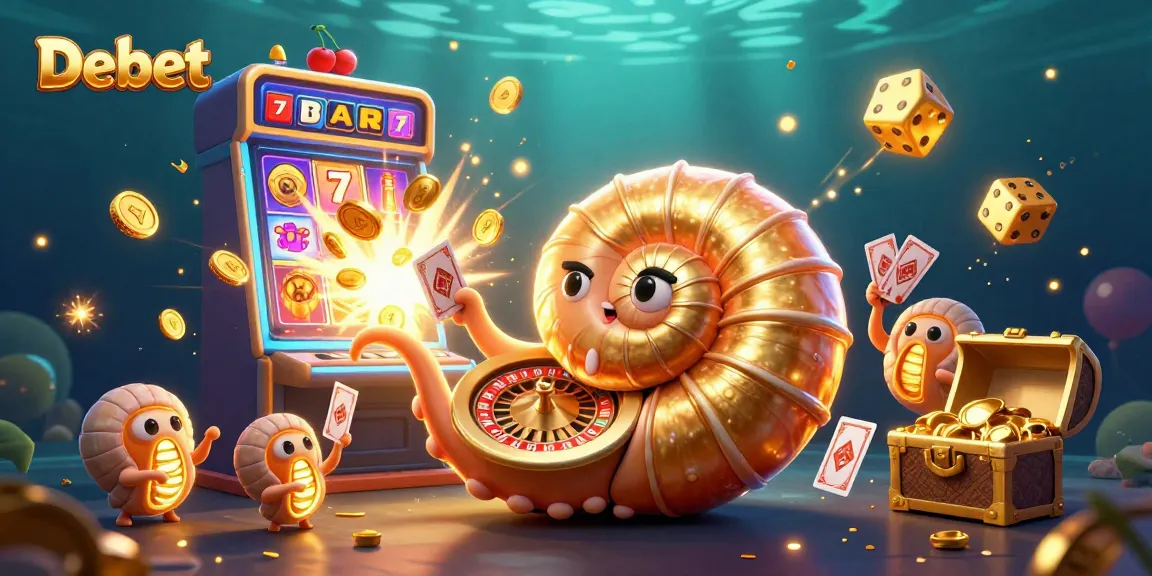 Experience the thrill of Debet with an ancient nautilus roulette wheel amid vibrant casino elements.
