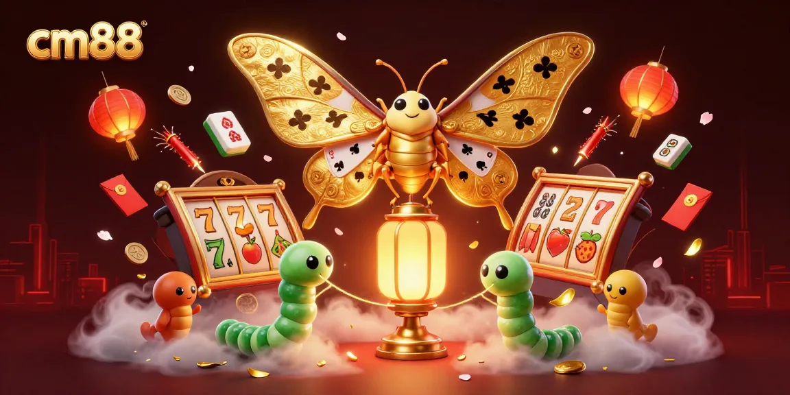 Explore exciting gameplay with cm88 at a vibrant online casino featuring a majestic moth and themed elements.