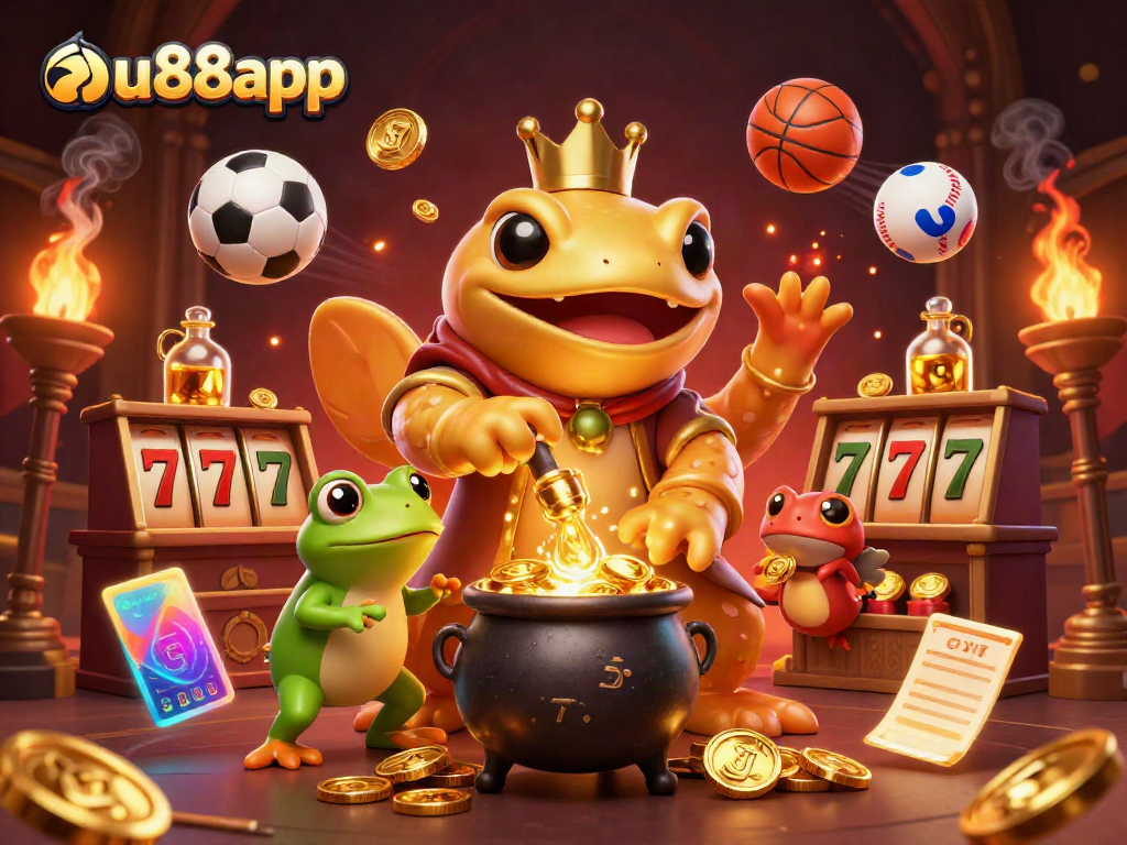 Experience winning at au88app with a golden salamander alchemist and vibrant casino elements.