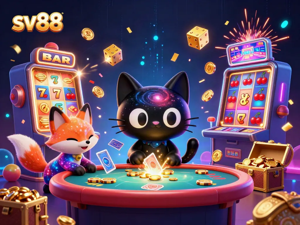 Experience thrilling gameplay at sv88 with vibrant cosmic elements and rich casino atmosphere.