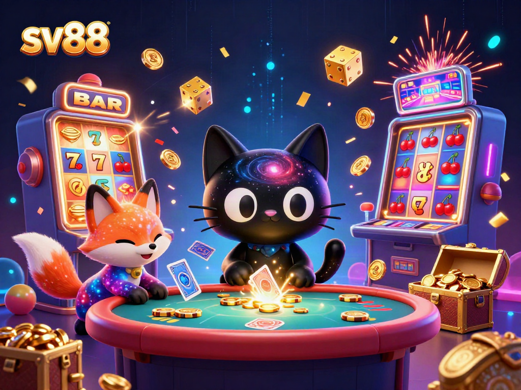 Experience thrilling gameplay at sv88 with vibrant cosmic elements and rich casino atmosphere.