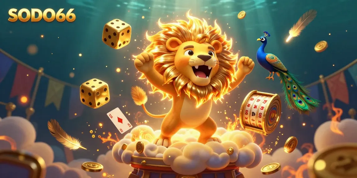 SODO66 casino adventure with vibrant characters and slot elements creates a dynamic gambling scene.